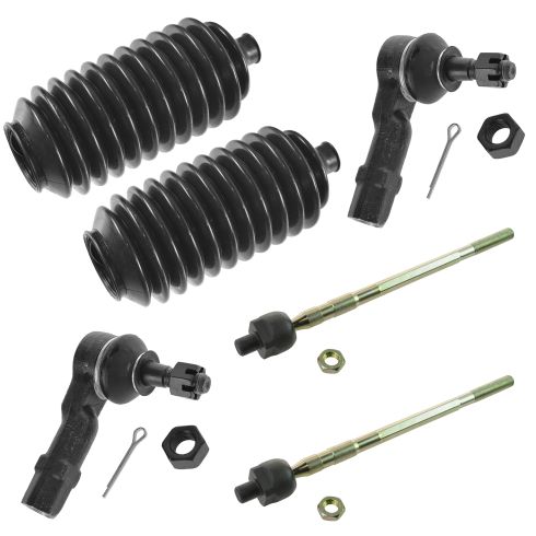 00-03 Mazda Protege; 02-03 Protege5 Front Inner & Outer Tie Rod End w/ Rack Boot Kit (6 Piece)