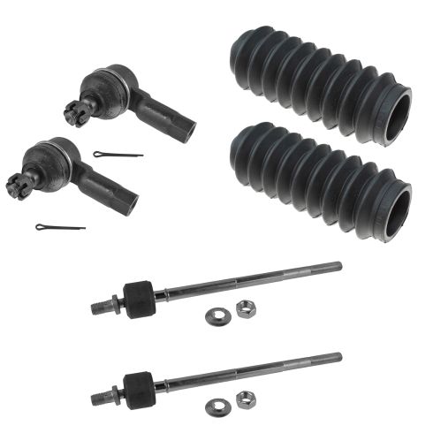 86-89 Accord; 80-83 Civic; 79-82 Prelude Front Inner & Outer Tie Rod End w/ Rack Boots (6 Piece)