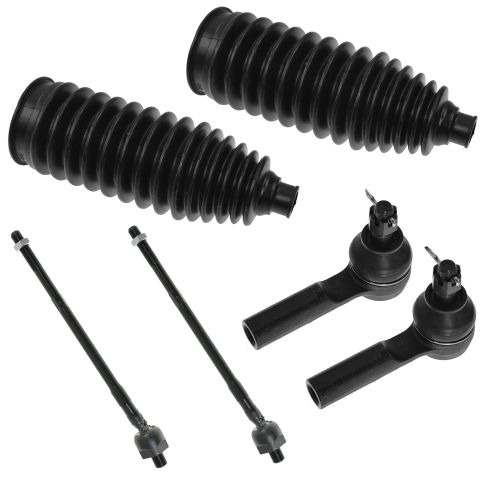 03-06 Nissan Altima; 04-08 Maxima Front Inner & Outer Tie Rod End w/ Rack Boot Kit (6 Piece)