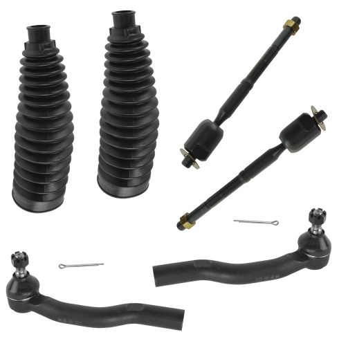 07-11 Camry; 07-12 ES350 Inner & Outer Tie Rod End w/ Rack Boots Kit (6 Piece)