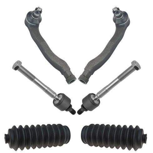 90-93 Acura Integra Front Inner & Outer Tie Rod Ends with Boots Kit (Set of 6)