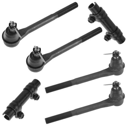 96-05 GM Mid Size Pickup 2WD Inner & Outer Tie Rod & Adjuster Sleeve Kit (Set of 6)