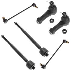 02-04 Honda Odyssey Front Inner & Outer Tie Rod End with Sway Bar Links Kit (Set of 6)