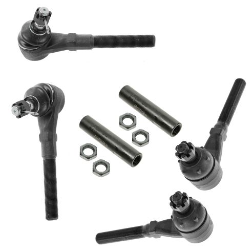 97-04 Ford F150 F250 Expedition; 98-02 Navigator w/4WD Front Inner Outer Tie Rods w Sleeves Kit 6pc