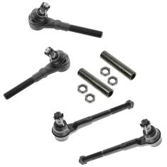 97-04 Ford F150 F250 Expedition; 98-02 Navigator w/2WD Front Inner Outer Tie Rods w Sleeves Kit 6pc