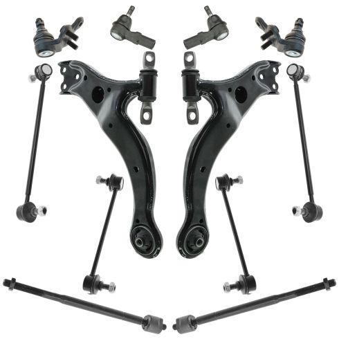 12 Piece Steering /& Suspension Kit Control Arms Wheel Bearings Tie Rods New