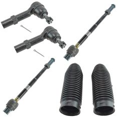 07-14 GM Midsize SUV Front Inner & Outer Tie Rod Ends w/ Bellows Kit (Set of 6)
