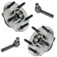 02-05 Dodge Ram 1500, 06-08 Mega Cab 2WD Front Hub & Tie Rod Kit (Set of 4)