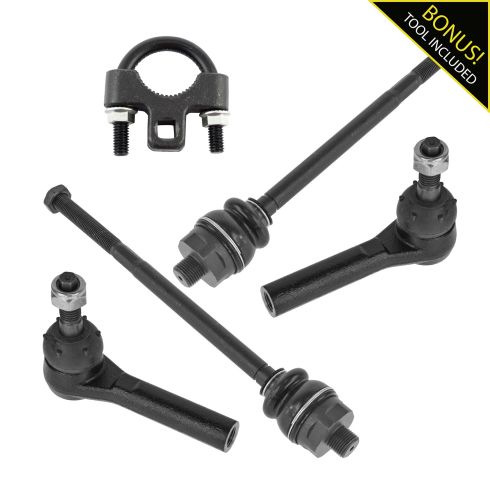 TRQ Inner & Outer Tie End Rod Steering Kit Set of 4 for Chevy Buick GMC Pontiac