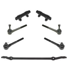 88-00 Cadillac Chevy GMC 4WD Front Inner Outer Tie Rod End, Sleeve, Center Link Kit (7pc)