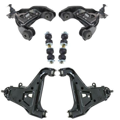 95-00 GM Mid Size PU & SUV 4WD Front Upper & Lower Control Arm Kit w/ Links (6pc)