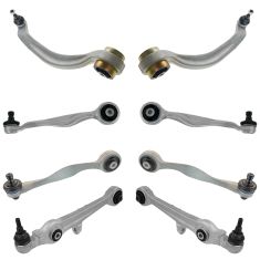 97-03 Audi A8 Front Upper Lower Control Arm w Ball Joint Kit (8pc)