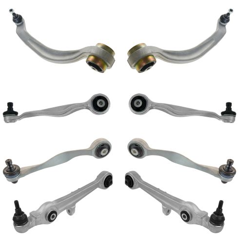 97-03 Audi A8 Front Upper Lower Control Arm w Ball Joint Kit (8pc)