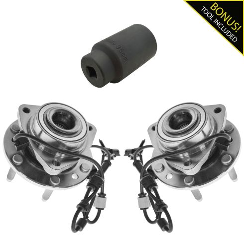 07-11 GM Mid Size SUV Front Wheel Hub & Bearing PAIR with 36mm Socket