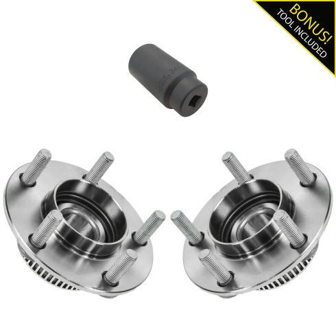 93-04 Chrysler FWD w/ABS Rear Hub & Bearing Pair with 34mm Socket