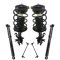 07-12 Nissan Sentra (exc SE-R) Front & Rear Loaded Struts & Spring w Links 6pc