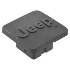 Jeep Multifit w/Class 1 Hitch Raised ~Jeep~ Logoed Black Receiver Plug Cover (Mopar)
