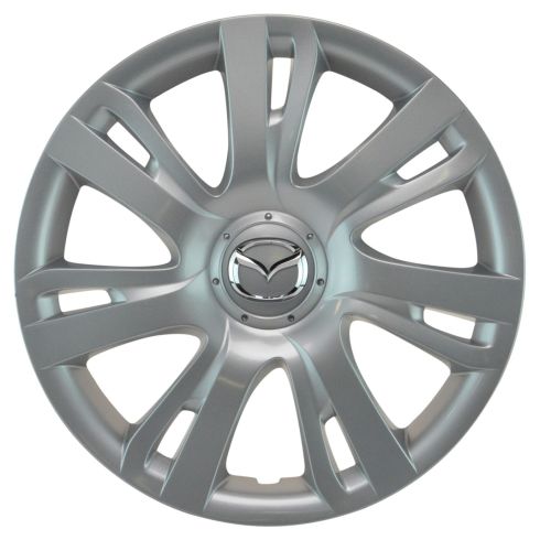 11-14 Mazda 2 (7 Spoke) ~Mazda~ Logoed Silver & Chrome Hubcap Wheel Cover (Mazda)