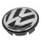 01-14 Volkswagen Multifit (w/17 or 18 Inch Aluminum Wheel) Black & Chrome Center Cap (VW)