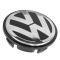 01-14 Volkswagen Multifit (w/17 or 18 Inch Aluminum Wheel) Black & Chrome Center Cap (VW)