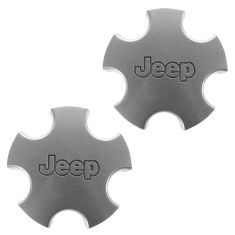 01-04 Jeep Grand Cherokee (w/Wheel Codes WFZ, WGF) Flat 5 Inch Silver Center Cap PAIR (Mopar)
