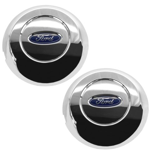 05-08 Ford F150 (w/17 Inch Chrome Steel Wheel) ~Ford~ Logoed Chrome Center Cap Pair  (Ford)