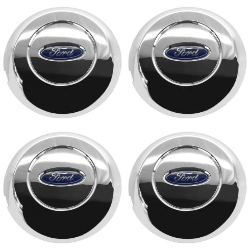 05-08 Ford F150 (w/17 Inch Chrome Steel Wheel) ~Ford~ Logoed Chrome Center Cap Set of 4  (Ford)