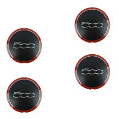 12-14 Fiat 500 500C (exc Abarth) (15 16 In Ally Whl) 500 Lgd Red Line Center Cap Set of 4(Fiat)