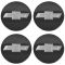 13 Camaro Conv; 10-15 Camaro Cpe; 12-15 Volt Black w/Silver Bowtie Logo Wheel Center Cap Set (GM)