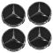 90-15 Mercedes Benz C CL CLA CLS E G ML GL Raised Chrome/Black Center Cap Set of 4 (MB)