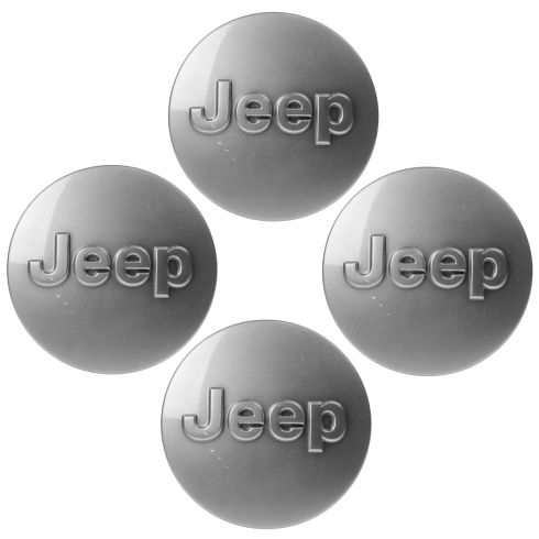 11-15 Jeep Wrangler, Gr Cherokee (Whl Code: WFY, WPF, WPJ) Gray Jeep Logoed Center Cap Set of 4(MP)
