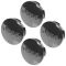 07-15 Cmpss, Patrt; 11-15 Gr Cher, Wrglr (17-20 In Whl) Black Jeep Logoed Center Cap Set of 4(MP)