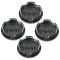 07-15 Cmpss, Patrt; 11-15 Gr Cher, Wrglr (17-20 In Whl) Black Jeep Logoed Center Cap Set of 4(MP)