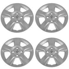 07-09 Nissan Sentra (w/16 Inch Wheel) Logoed 5 Spoke Silver Wheel Cover Hub Cap Set of 4 (Nissan)