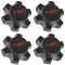 07-14 FJ Cruiser; 01-15 Tacoma w/16 In TRD Whl Blk & Red ~TRD~ Lg'd Whl Center Cap Set of 4 (Toyota)