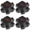 07-14 FJ Cruiser; 01-15 Tacoma w/16 In TRD Whl Blk & Red ~TRD~ Lg'd Whl Center Cap Set of 4 (Toyota)