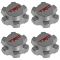 07-14 FJ Cruiser; 01-14 Tacoma (w/16, 6 Spoke Whl) Silver & Red ~TRD~ Ctr Cap Set of 4 (Toyota)