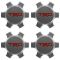 07-14 FJ Cruiser; 01-14 Tacoma (w/16, 6 Spoke Whl) Silver & Red ~TRD~ Ctr Cap Set of 4 (Toyota)