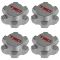 07-14 FJ Cruiser; 01-14 Tacoma (w/16, 6 Spoke Whl) Silver & Red ~TRD~ Ctr Cap Set of 4 (Toyota)