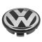 01-14 Volkswagen Multifit (w/17 or 18 Inch Aluminum Wheel) Black & Chrome Center Cap Set (VW)