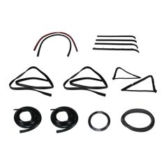 1980-86 Ford F-Series Pickup Complete Weatherstrip Kit for Trucks WITH Plastic Chrome Window Trim