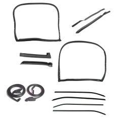 69-72 Chevy Corvette Coupe w/T-Tops Complete Weatherstrip & Window Sweep Kit (12 Piece Kit)