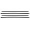 65-66 Ford Mustang (Cpe & Conv) Inner & Outer Door Window & 1/4 Panel Wstrip Sweeps (4 Piece Set)