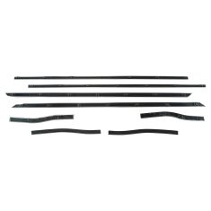 65-66 Ford Mustang (Cpe & Conv) Inner & Outer Door Window & 1/4 Panel Wthrstrip Sweeps (8 Piece Set)