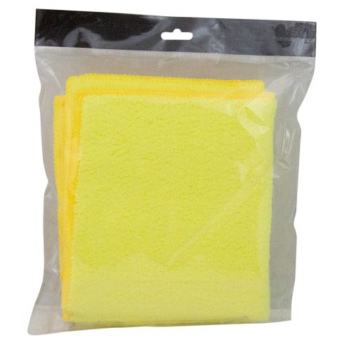 Duo-Sided Yellow Plush Microfiber Towel (12 In x 14 In) (3 Pack)