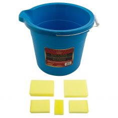 Bucket Of Sponges: Includes: (1)12 Qt Bucket, (4) Assorted Sponges; (1) Scrubber Sponge