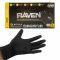 RAVEN: Powder-Free, Exam Grade, Fully Textued BLACK Nitrile NON LATEX 6 MIL Gloves 4 Box Kit (XL)