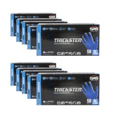 THICKSTER: Lightly Powdered, Exam Grade, BLUE LATEX 14 MIL Gloves 10 Box Kit (XL)